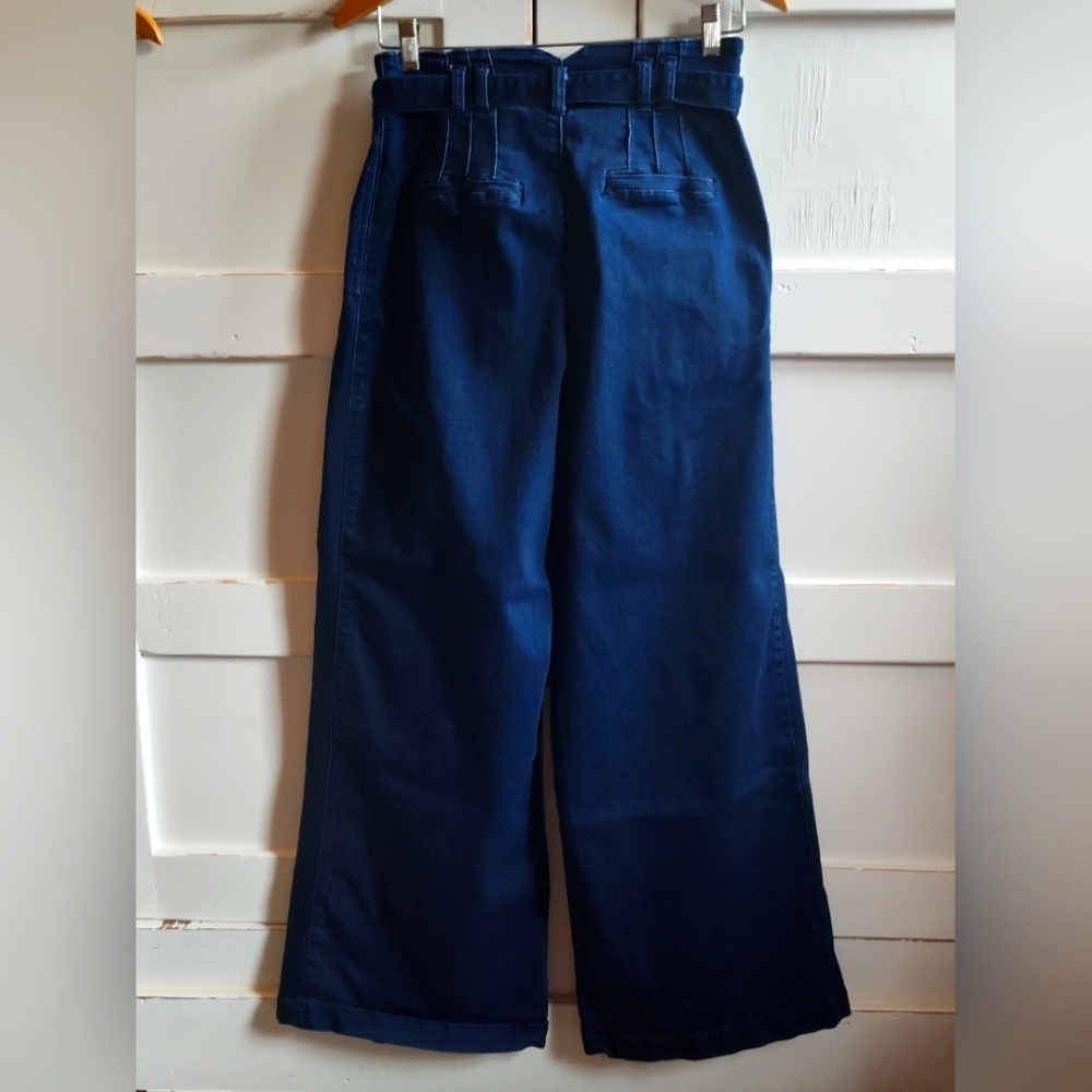 Sweet Look Women's Dark Wash High Waisted Wide Leg Denim Stretchy Jeans | Sz 7 - Picture 2 of 5